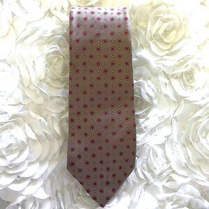 VTG Don Loper Beverly Hills Men's Neck Tie Taupe W/ Rosettes 3 1/8" X 58" EUC